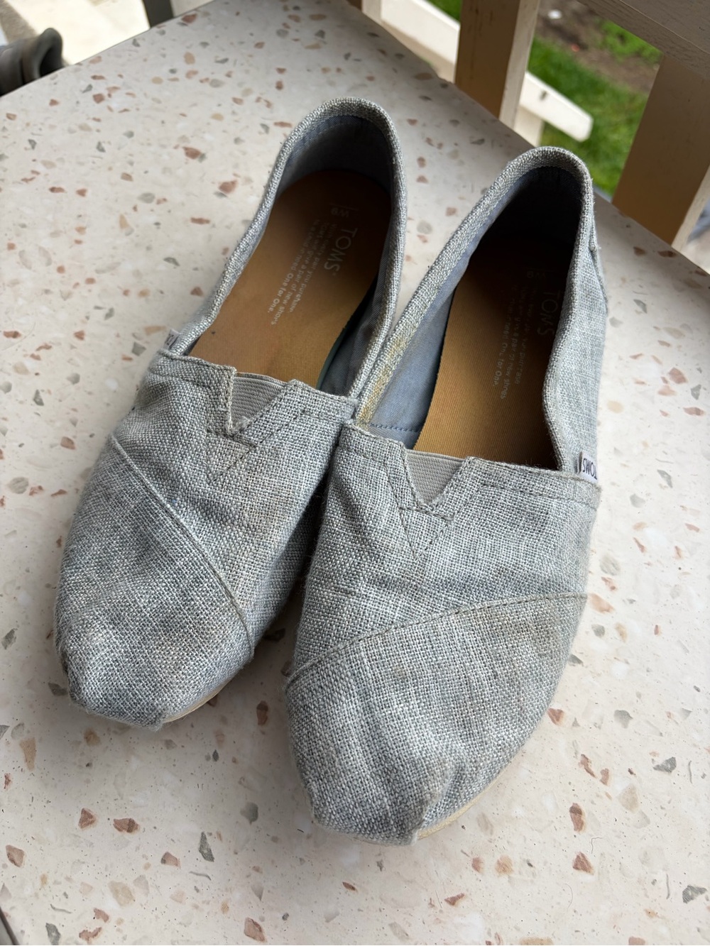 Women’s Toms Light Grey Canvas Slip-On Loafers Size 9